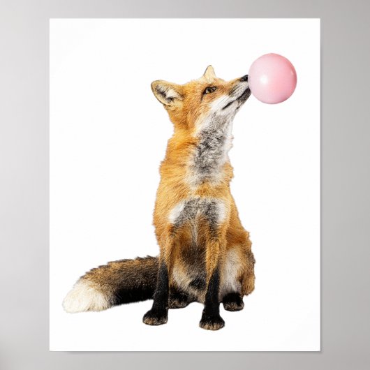 Foto van Neursery Fox Blowable Bubble Cute Animal  Poster (Voorkant)