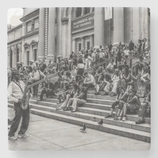 Foto van New York City Street Musician Performer Stenen Onderzetter