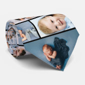 Foto van Newborn Vaderdag Gift Family Collage Stropdas (Opgerold)