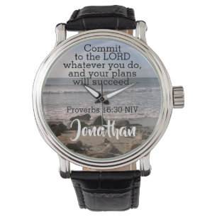 Foto van Ocean Shore Proverbs Bijbelsucces Horloge