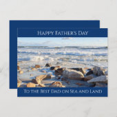 Foto van Ocean Waves Best Dad Blue Briefkaart (Voorkant / Achterkant)
