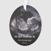 Foto van ons eerste kerstfeest als grootouders ornament (voorkant)