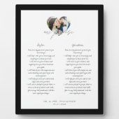 Foto van onze beloofde Passen getrouwd Wedding Vow Fotoplaat (Voorkant)