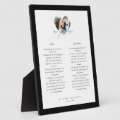 Foto van onze beloofde Passen getrouwd Wedding Vow Fotoplaat (Zijkant)