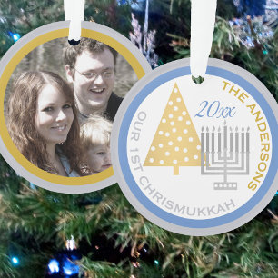 Foto van onze eerste Chrismukkah Menorah Tree Keep Ornament