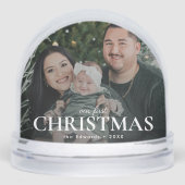 Foto van onze eerste kerstfamilie sneeuwbol (Voorkant)