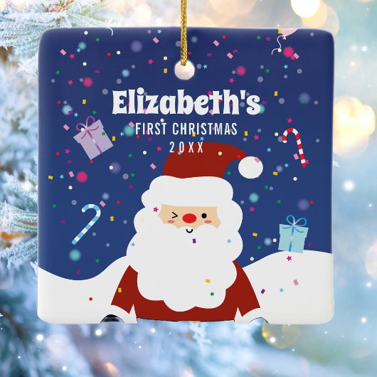 Foto van onze eerste kerstwinter keramisch ornament