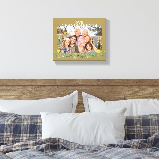 Foto van onze grootouders met GrandChildren Foliag Canvas Afdruk (Insitu (Slaapkamer))