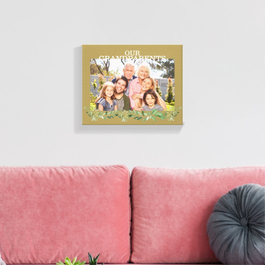 Foto van onze grootouders met GrandChildren Foliag Canvas Afdruk (Insitu (Woonkamer))