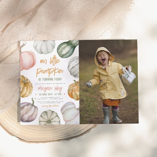 Foto van onze kleine pomkin Boho Herfst Birthday P Kaart