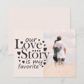 Foto van onze Love Story Typography Black Valentij Feestdagenkaart