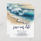 Foto van opsplashende oceaangolven voor kustom sav kaart (Voorkant / Achterkant)