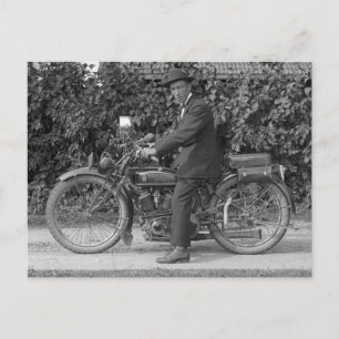  foto van oude motorfiets briefkaart