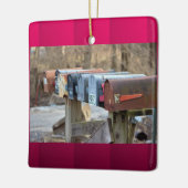 Foto van oude postvakken keramisch ornament (Links)