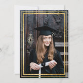 Foto van ouders Navy Goud en Witte Afstuderen  Aankondiging (Achterkant)