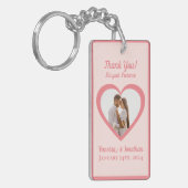 Foto van Paar in Hart Huwelijksgunst Peach Sleutelhanger (Voorkant Links)