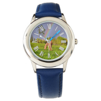 Foto van Palomino Paint Horse & Rainbow Horse Horloge