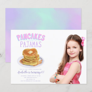 Foto van Pancakes and Pajamas Girl Birthday Party Kaart