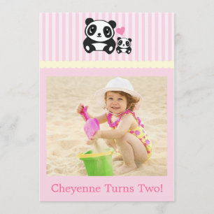 Foto van Panda Birthday - Roze Kaart