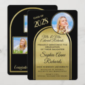 Foto van Parents Black Afstuderen Aankondiging (Voorkant / Achterkant)