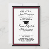 Foto van Parents Maroon and White Afstuderen Aankondiging (Voorkant)