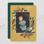 Foto van Peace & Love Festive Cranberry & Foliage Feestdagenkaart (Voorkant / Achterkant)