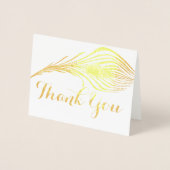 Foto van Peacock Dank u Typografie Silver Foil Folie Kaarten (Voorkant)