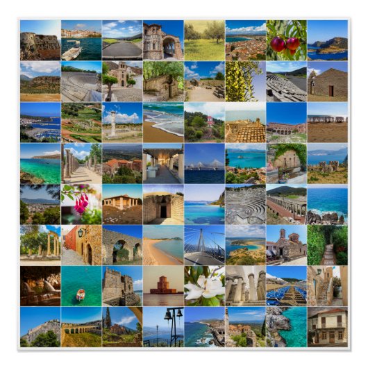 foto van Peloponnes, Griekenland, Europa Perfect Poster (Voorkant)