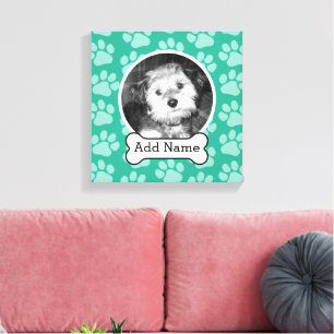 Foto van Pet met Dog Bone en Paw Prints Green