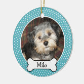 Foto van Pet met Dog Bone - Single Sided Keramisch Ornament (Links)