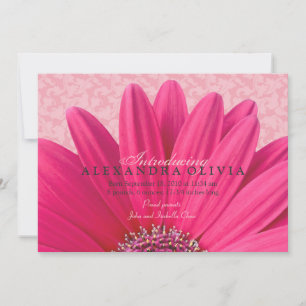 Foto van Pink Daisy Baby Girl Aankondiging van geb