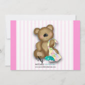 Foto van Pink Teddy Bear Aankondiging Baby (Achterkant)