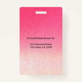Foto van Pink White Ombre Glitter Badge (Achterkant)