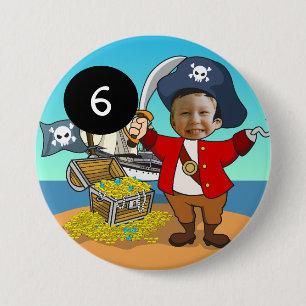 Foto van Pirate Birthday Ronde Button 7,6 Cm