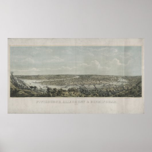  foto van Pittsburgh PA (1871) Poster (Voorkant)