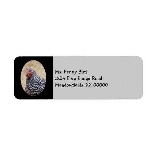 Foto van Plymouth Barred Rock Hen Etiket (Voorkant)