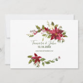 Foto van Poinsettia Greenery met kerstmis... Kaart (Achterkant)