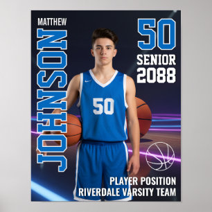 Foto van portret van MVP-basketbalspeler bij de se Poster