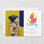 Foto van Prins 1st Birthday Kaart (Voorkant)