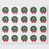 Foto van Pug Dog met Kerstmis, jaar, naam Cadeaupapier (Vlak)