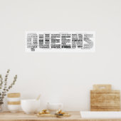 Foto van Queens New York Typografie Poster (Keuken)