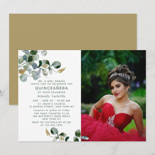 Foto van Quinceañera Eucalyptus Greenery Kaart