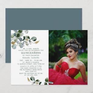 Foto van Quinceañera Eucalyptus Greenery Kaart