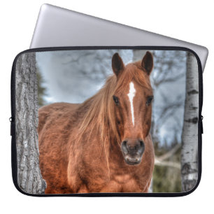 Foto van Red Dun Ranch Horse Animal-lover Laptop Sleeve