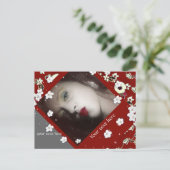 Foto van Red Floral Briefkaart (Staand voorkant)