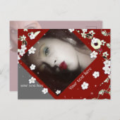 Foto van Red Floral Briefkaart (Voorkant / Achterkant)