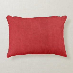 Foto van Red Linen Texture Decoratief Kussen