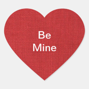 Foto van Red Linen Texture Hart Sticker
