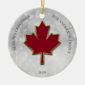 Foto van Red Maple Leaf Keramisch Ornament (Voorkant)
