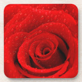 Foto van Red Rose Background Bier Onderzetter (Voorkant)